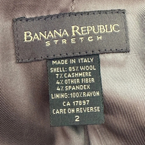 BANANA REPUBLIC Italian Wool Cashmere Double Breasted Coat Gray Lightweight 2 - Picture 11 of 15